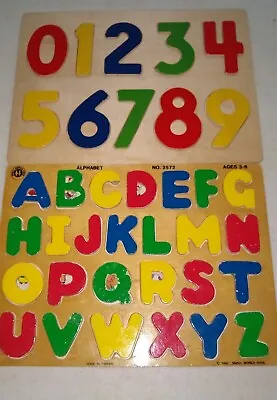 $12 • Buy Wooden Peg Puzzle X 2 Alphabet + Number Used 