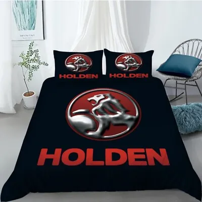 Quilt Duvet Doona Cover + Pillowcase Bedding Set - Holden Logo Red • $29.99