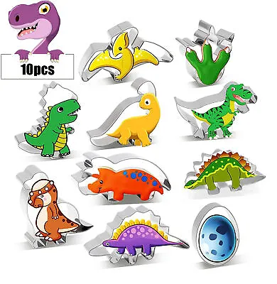£8.75 • Buy 10pcs Stainless Dinosaur Cookies Vegetable Fruit Cutter Cake Biscuit Pastry Mold