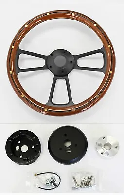 60-73 All VW Volkswagen Beetle Bug Mahogany Wood On Black Steering Wheel 14  • $214.29