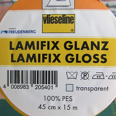 LAMIFIX - Vlieseline / Vilene GLOSS Iron On Laminate 45 Cm Wide Wipeable Coating • £6.75