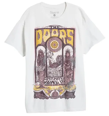 $17.99 • Buy The Doors Men's Concert Vintage Poster Tee T-Shirt By Merch Traffic In White