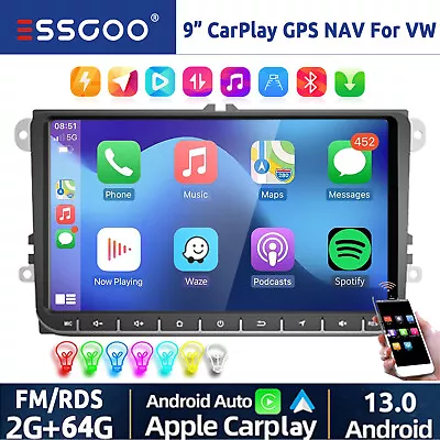 For VW Golf MK5/6 Amarok Apple CarPlay Car Stereo GPS Navi Head Unit Android 13 • $179.98