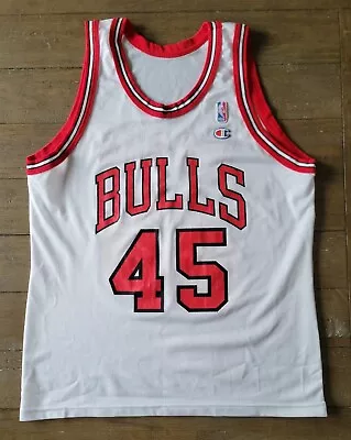 Vintage Champion Chicago Bulls Michael Jordan #45 Authentic NBA Jersey Sz 44 • $65