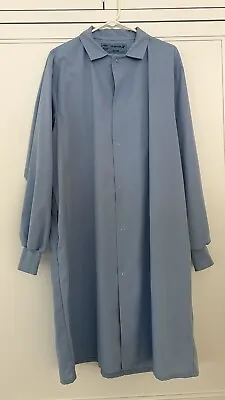 Aramark Light Blue Knit Cuff Snap Front Lab Coat • $8.95