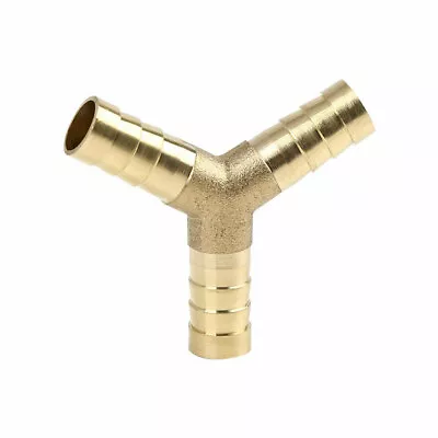 Brass Y Piece 3 WAY Joiner Fuel Hose Joiner Tee Connector Fitting Air Water Gas • £2.63