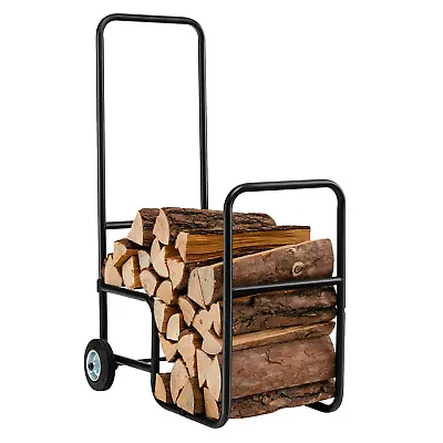 Topbuy Firewood Log Cart Carrier Wood Hauler With 2 Rubber Wheels & Ergonomic • $45.99