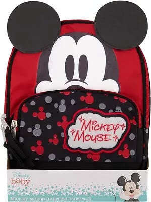 Disney Baby Mickey Mouse Harness Gray Red Black Backpack • $24.99