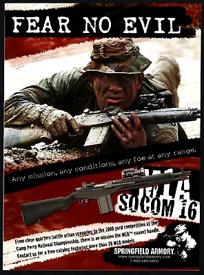 2005 M1A SOCOM 16 Rifle Fear No Evil ~Springfield Armory AD Original Advertising • $14.99