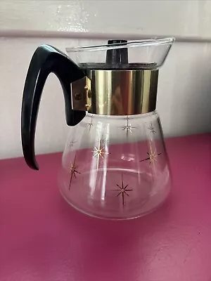 Vintage Pyrex Corning 1960s Atomic Star Burst 4 Cup Coffee Pot Carafe Heatproof • $12