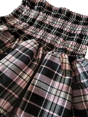 New Ladies Pink Check High Waist Rara Tutu Skirt Women Layered Mini Party Skirt • $30.64