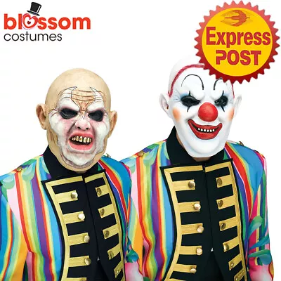 AC1152 Disturbed Killer Clown Horror Costume Face Mask Scary Circus Halloween • $29.95