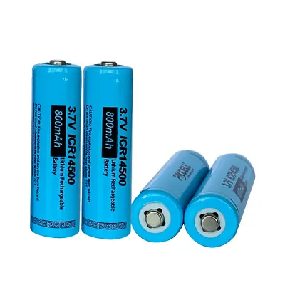 4x AA Batteries Button Top ICR14500 800mAh 3.7V Rechargeable Li-ion For UV Light • $18.99