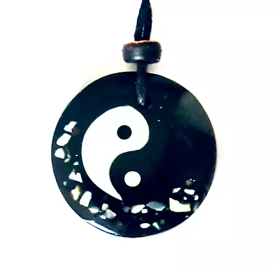 YIN YANG PENDANT BLACK CORD NECKLACE CHARM CHOKER GIFT Boy Girl Mens Womens NEW • $8.45