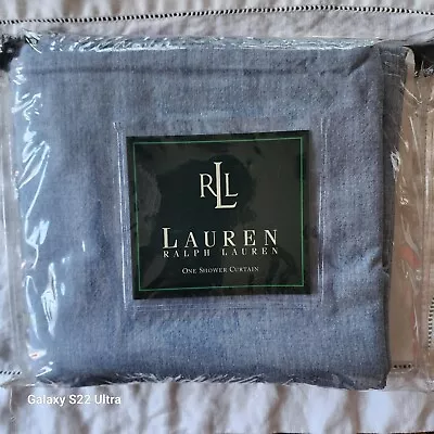 New  Ralph Lauren Blue Fabric Chambray Shower Curtain 70x72 New! • £48.20