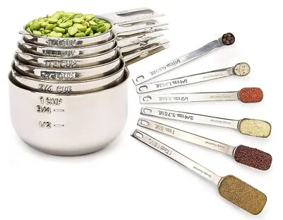 Simply Gourmet Measuring Cups And Spoons - 12pc Heavy-Duty Stainless-Steel • £25.99