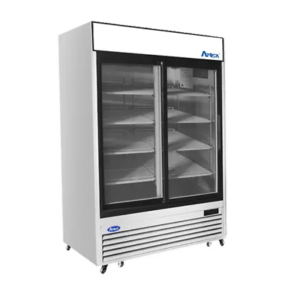 Atosa MCF8709GR 54  Two Section Beverage Cooler Glass Door Reach-In Refrigerator • $3609