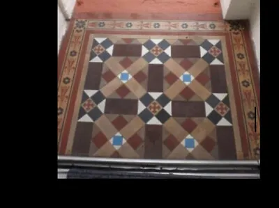 Reclaimed Antique Victorian Edwardian Encaustic Geometric Vitrified Floor Tiles • £4.50
