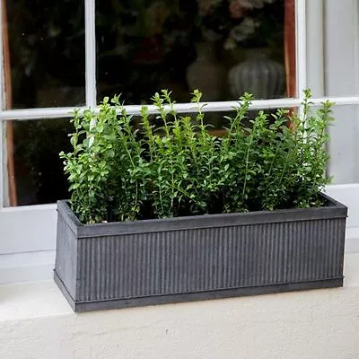 Vence Stylish Galvanised Metal Window Box Flower Herb Planter - Small 60cm • £47.49