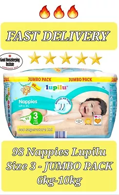 ✅JUMBO PACK X 98 Baby Nappies Lupilu Size 3 - FAST DELIVERY✅✅ • £9.41