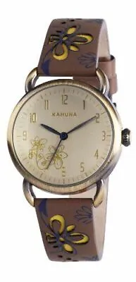 £8.99 • Buy Kahuna Women's Quartz Watch With Gold Dial Analogue Display And Brown KLS-0248L