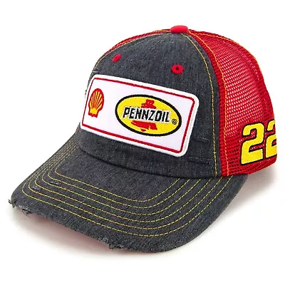 Joey Logano Shell Pennzoil Vintage Patch Hat Black/Red • $20.96