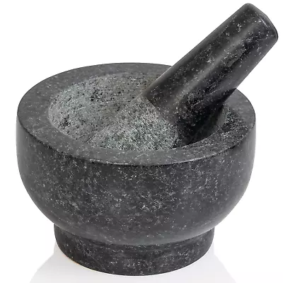 Mortar And Pestle Set - 5 Inch - Heavy Natural Granite Spice Grinder Bowl Herb  • $29.88