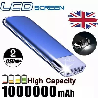1000000mAh Portable Power Bank External Backup Battery Charger For Cell Phone UK • £3.87