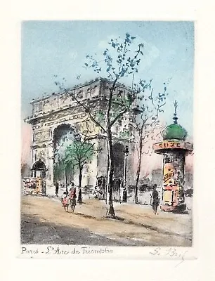 £29.45 • Buy 1950 Paris, L'Arc De Triomphe Signed Etching