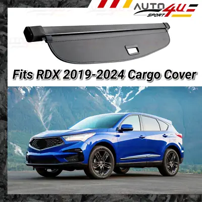 Rear Trunk Retractable Black Security Shade Cargo Cover For Acura RDX 2019-2024 • $83.99