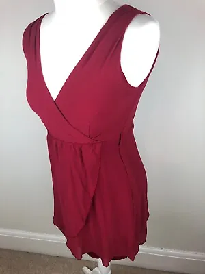 £4.20 • Buy Wal G From Topshop Wine Red Lined Wrap Style Dress In Size Small 8 10