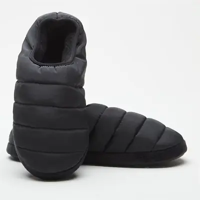 Studio Fleece Lined Quiled Mule Slippers - Black / Medium • £6.64