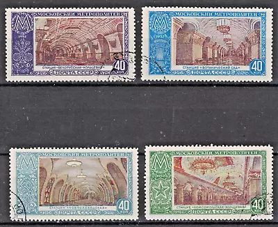 RUSSIAUSSR:1952 SC#1656-59 Used Moscow Subway Stations  AM290 • $3.27