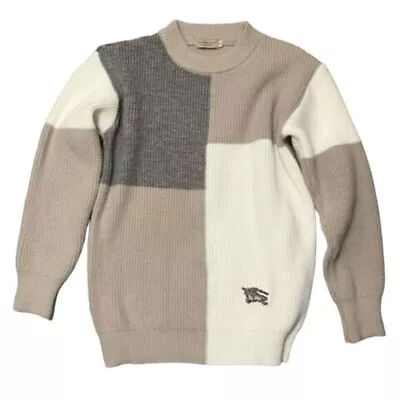 Burberry Neutral Colour Block Knit Sweater XL • $165