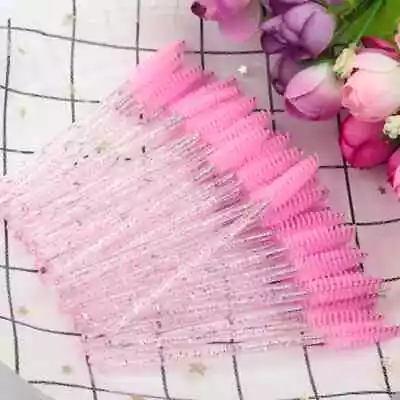 HOT 50pcs Plastic Mascara Wands Applicator Disposable Eyelash Brush Comb • $5.99