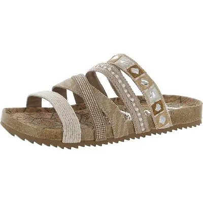 Very G Womens Nessie Slip On Glitter Open Toe Slide Sandals Shoes BHFO 1271 • $26.99