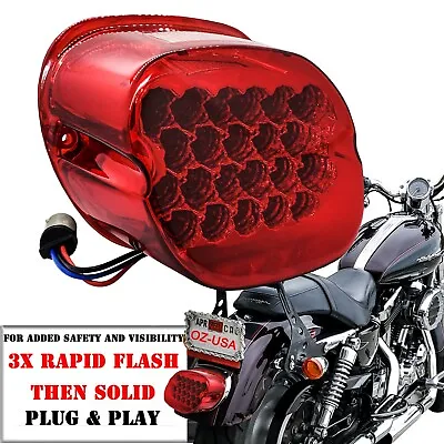 Flashing Tail Brake Light For Harley Electra Road Glide FLTR FL RED Flash Strobe • $34.99