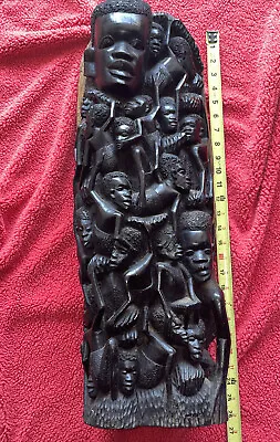 Antique African Makonde Tree Of Life Ebony Wood Carving Sculpture Statue 28 Head • $999.99