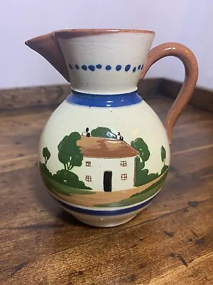 Torquay Pottery Mottoware / Pitcher 5.25  / England /  Be Like Sun Dial...  CHIP • $12