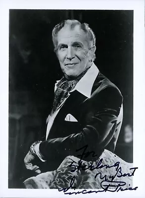 Vincent Price Signed Photo • $35