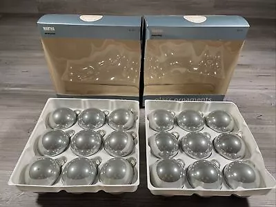 2 Boxes Martha Stewart Glass Christmas Ornaments First Snowfall 18 Total Balls • $24