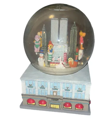 Vtg Macy’s Parade Spinning Snow Globe W Music Big Bird Twin Towers Barney • $85