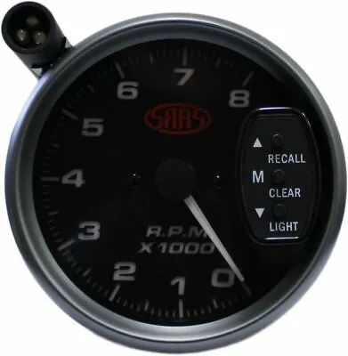 SAAS Tacho Gauge Electric Black Face 95mm Multi Colour Tachometer + Fitting Kit • $95