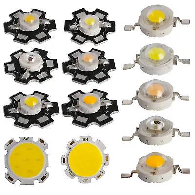 10x 50x 1W 3W 5W 7W LED SMD COB Chip With Star PCB High Power Beads White Light • $2.12