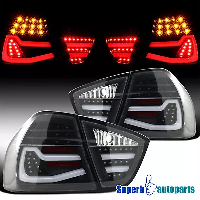 Fits 2005-2008 BMW 3 Series E90 4Dr Sedan Black Tube LED Tail Rear Brake Light • $227.98