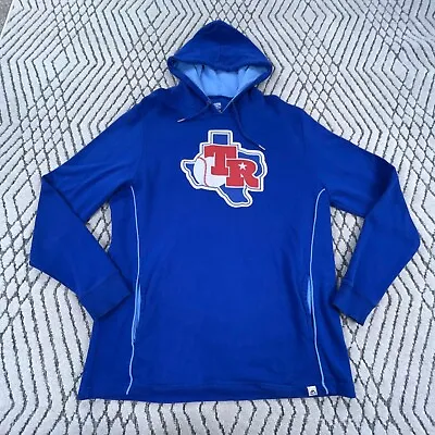 Texas Rangers Hoodie Men Large Blue Sweatshirt Sweater Cooperstown Retro MLB * • $24.91