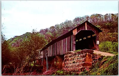 Covered Bridge Little Muskingum River Monroe County Ohio OH Postcard Unposted • $4.75