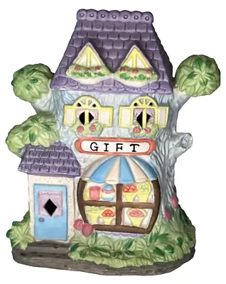Easter Village GIFT SHOP BUNNY HOUSE Porcelain Night Light Vintage • $39.99
