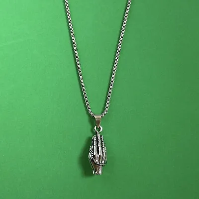 Titanium Steel Praying Hands Pendant Necklace For Men Women • $12.99