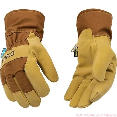 KINCO 1958 Pigskin Leather Mens Work Gloves Waterproof Winter Lined Construction • $25.99